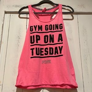 Victoria’s Secret Pink Tank Top Gym Going Up on a Tuesday